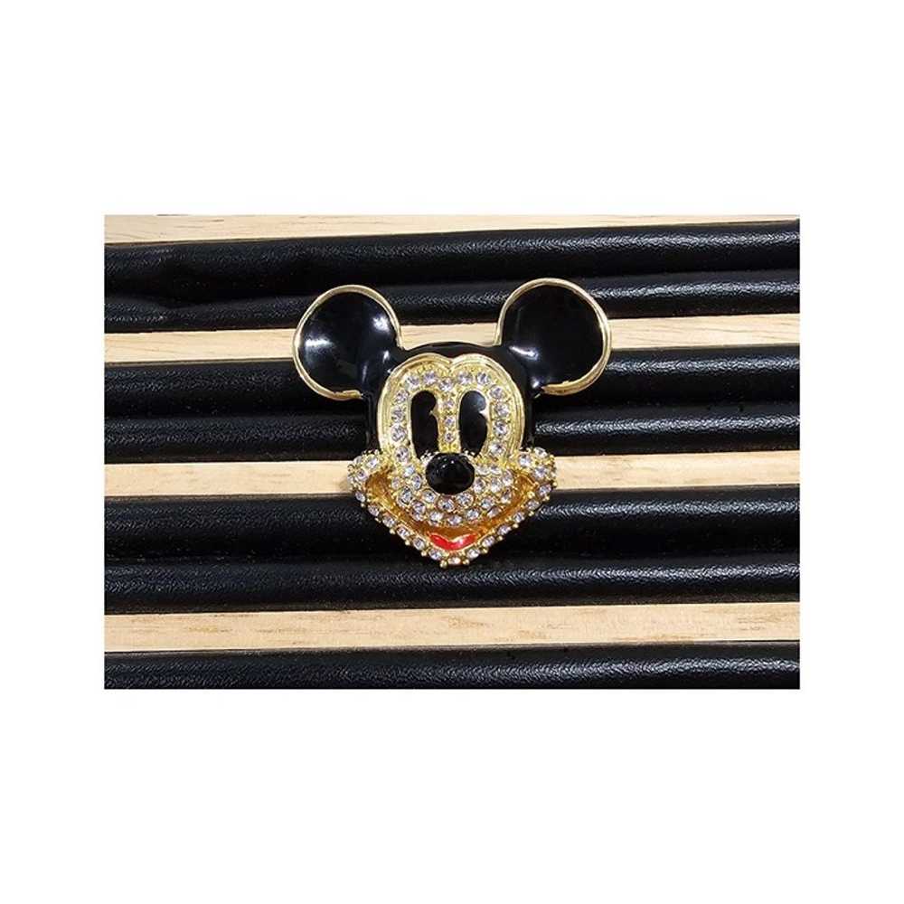 Disney Store Mickey Mouse Vintage Gold Tone Pave … - image 2