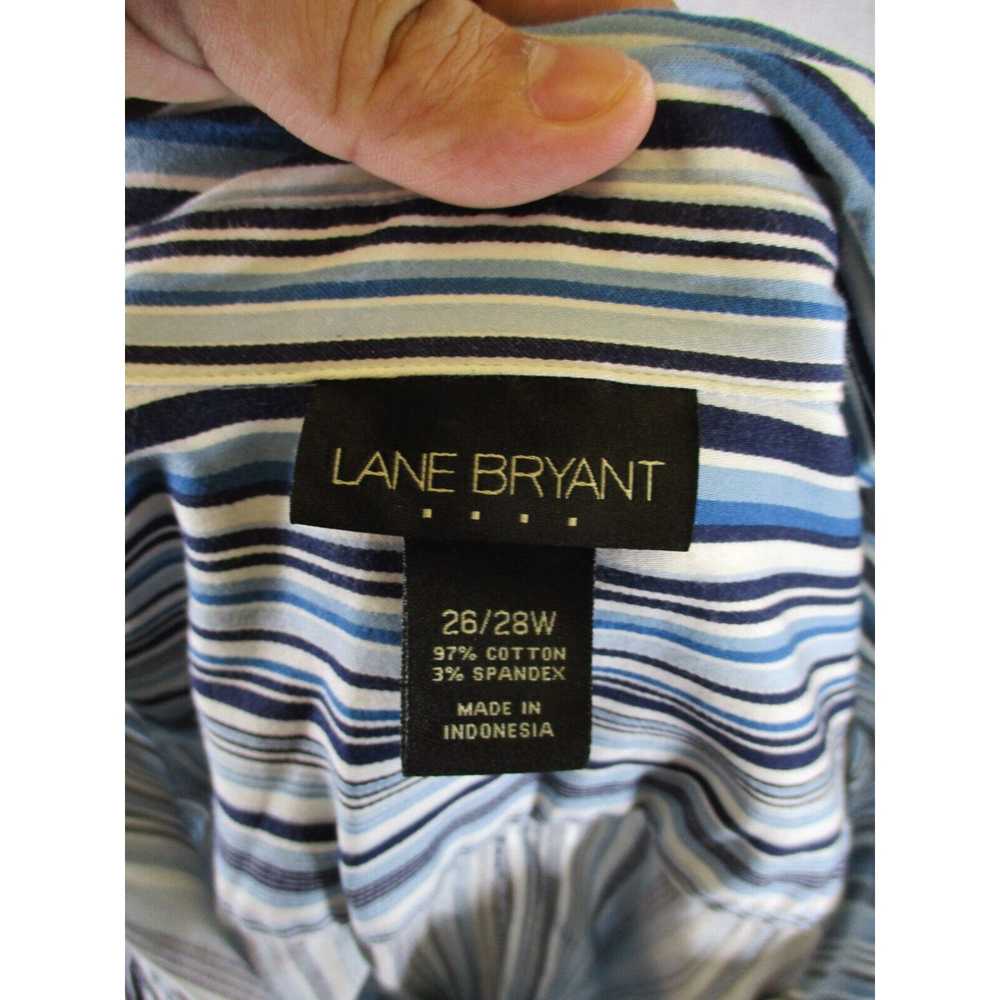 Vintage Lane Bryant Shirt Womens 26 Blue Striped … - image 4