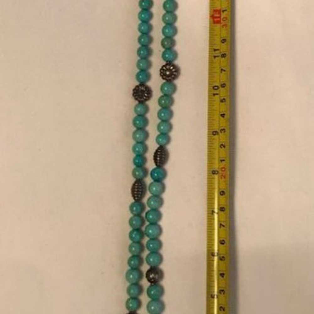 Long NA Hand Strung Turquoise Necklace - image 10