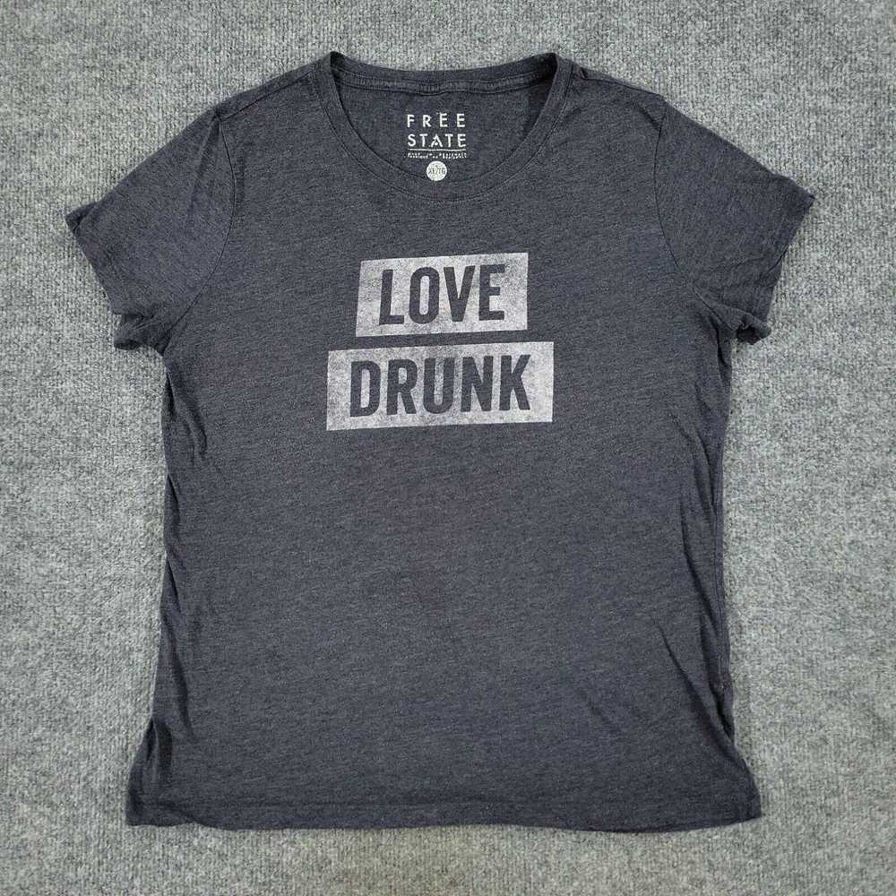 Vintage Free State Shirt Women XL Gray Love Drunk… - image 1