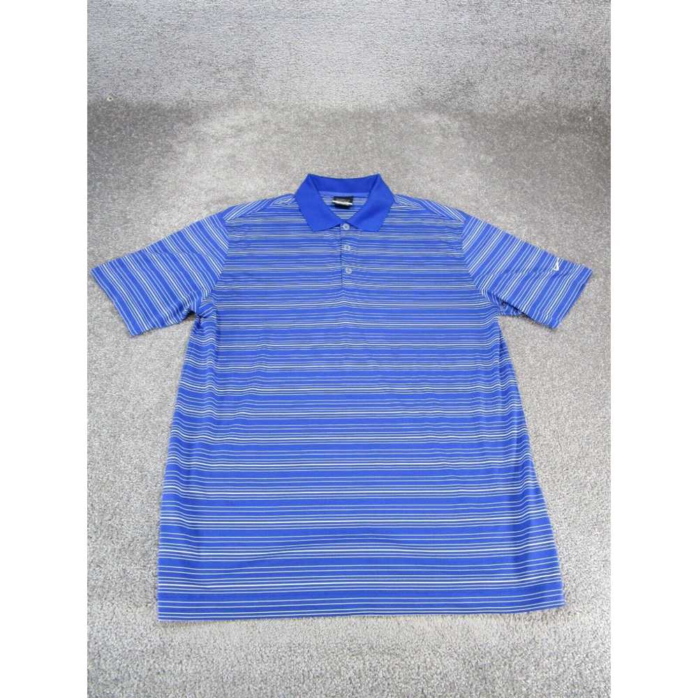 Nike Nike Golf Polo Shirt Mens Large Blue Striped… - image 1