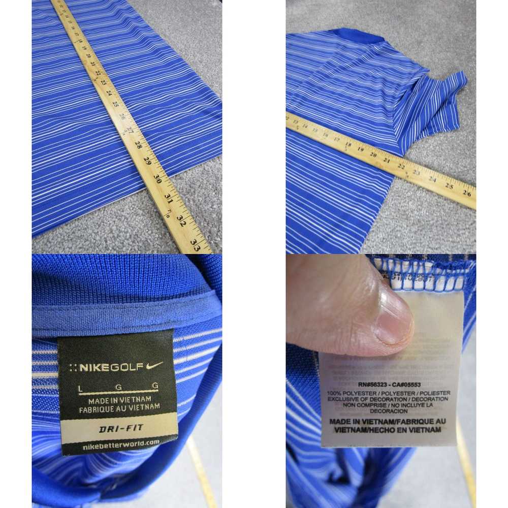 Nike Nike Golf Polo Shirt Mens Large Blue Striped… - image 4