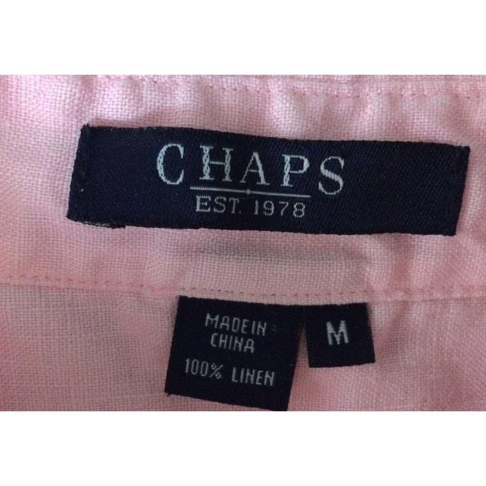 Chaps CHAPS Womens Size Medium Pink Linen Blouse … - image 3