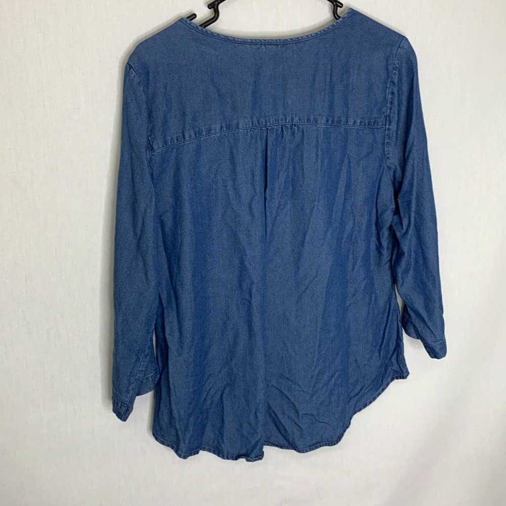 Vintage New Directions Womens Blue 3/4 Sleeve Spl… - image 2