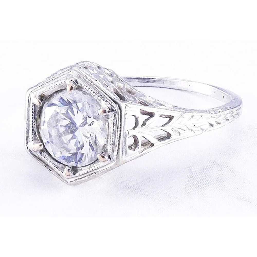 Antique Belais 18K 750 White Gold Art Deco White … - image 3