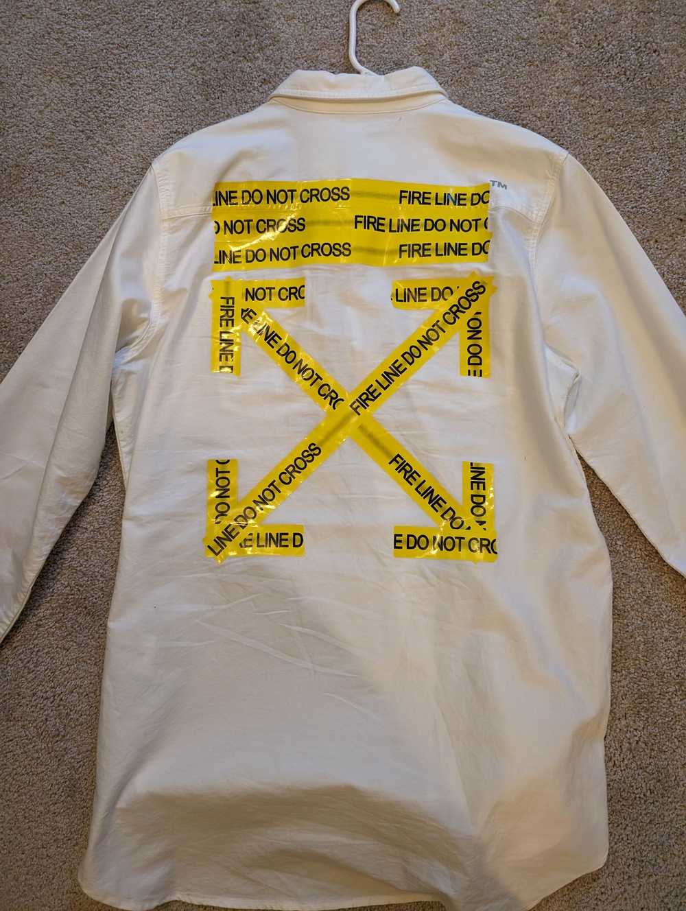 Off-White Off white fire tape button up - image 1