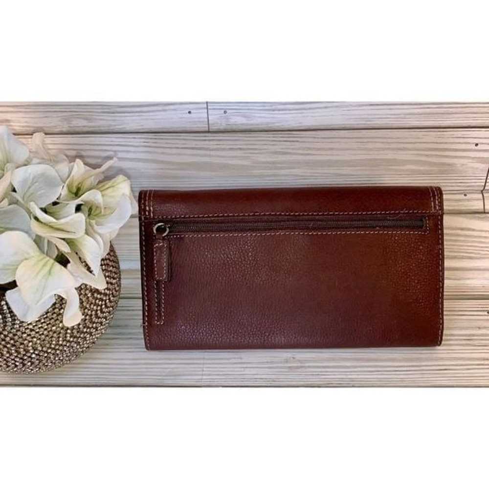 Dockers Vintage Trifold Brown Leather Wallet - image 2