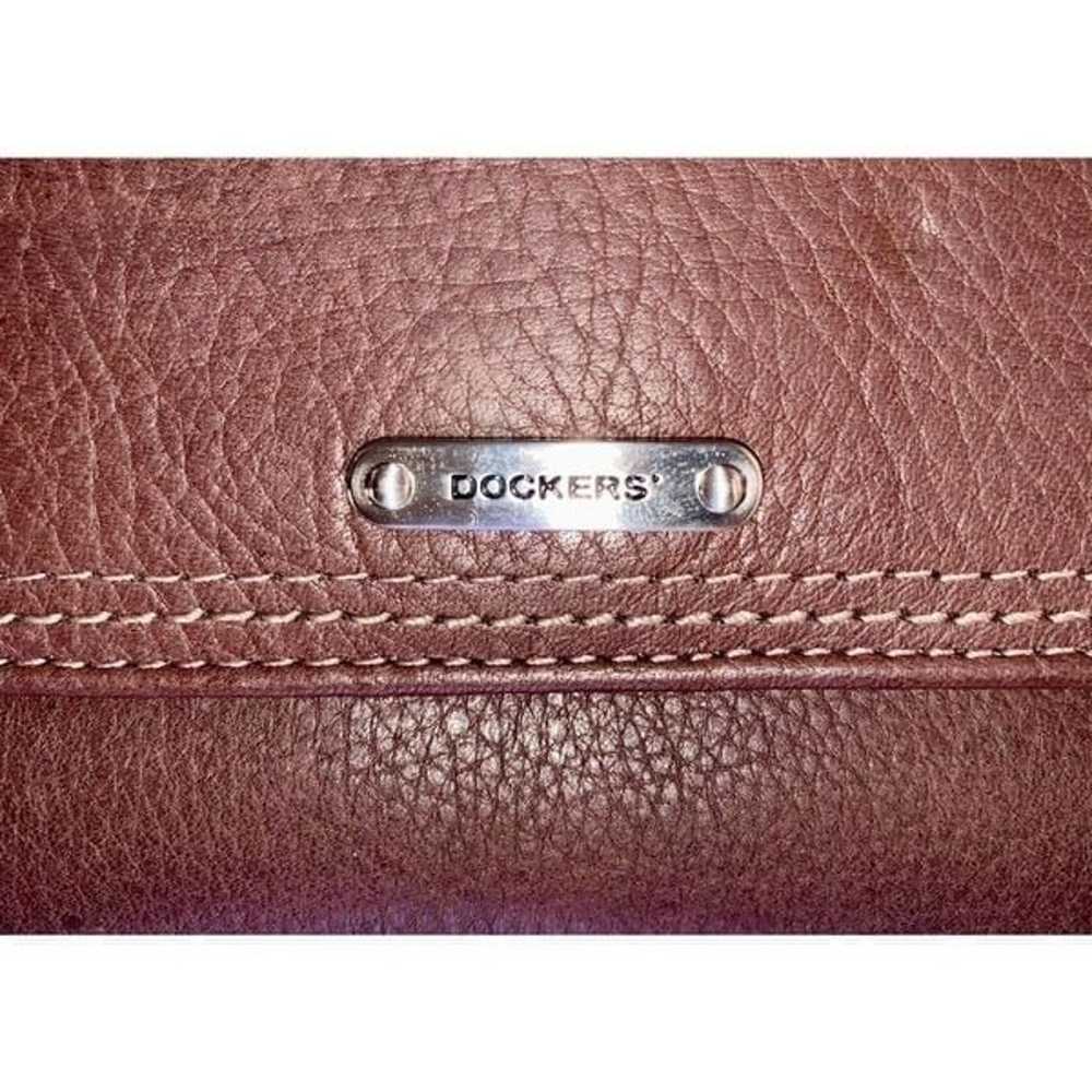 Dockers Vintage Trifold Brown Leather Wallet - image 4