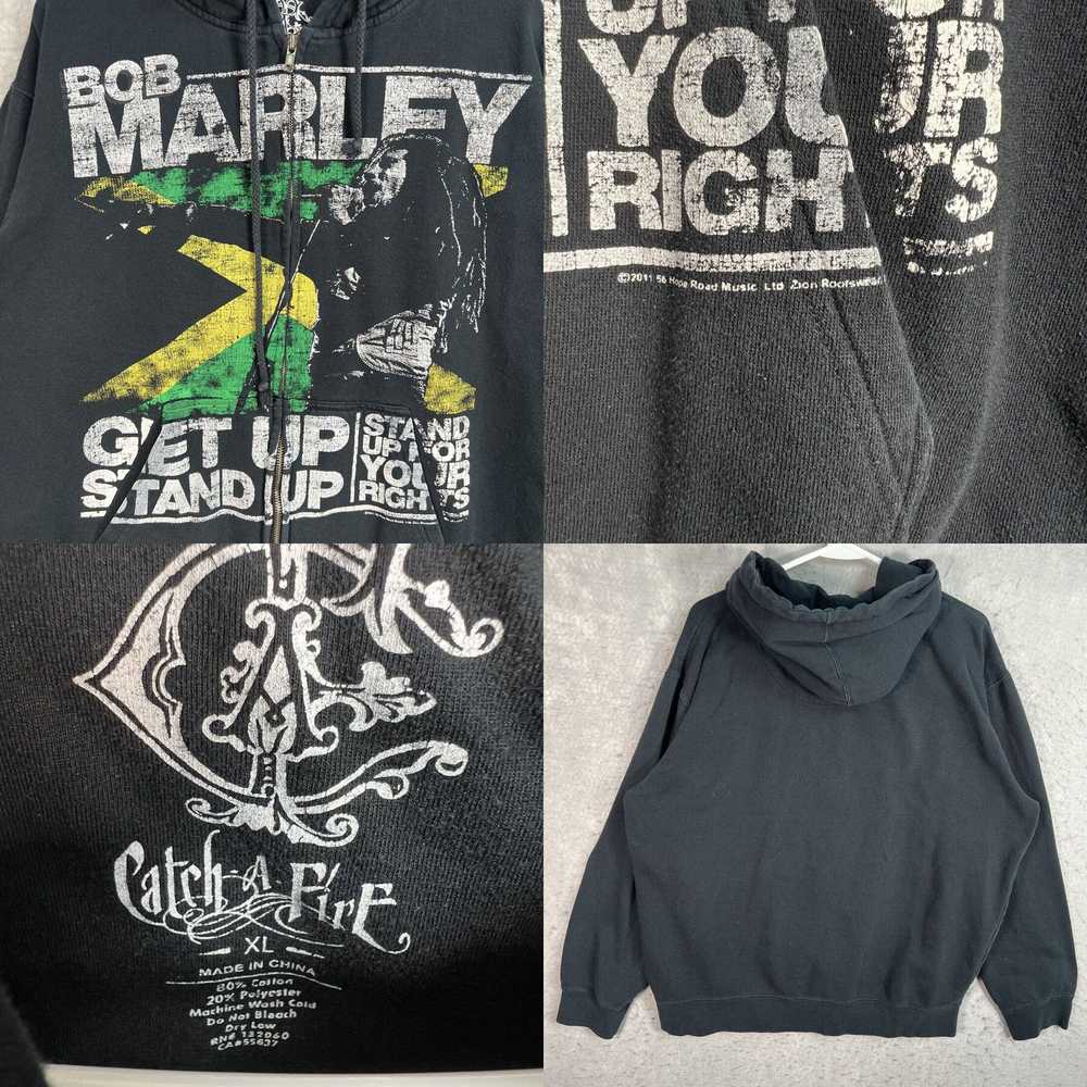 Vintage Catch A Fire Bob Marley Stand Up Full Zip… - image 4