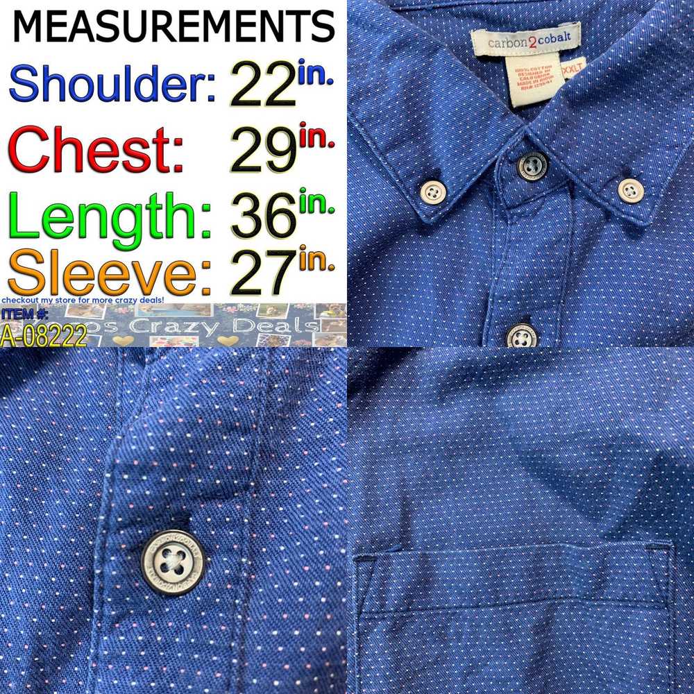 Vintage CARBON 2 COBALT Shirt Mens 2XLT Button Up… - image 4