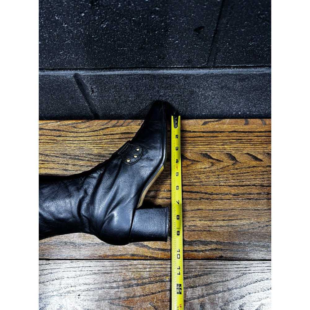 Other 70’s Vintage Black Leather Square Toe Knee … - image 12