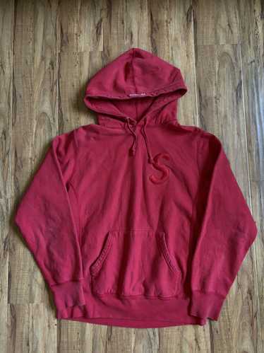 Supreme Embossed Logo Hooded Sweatshirt SS18SW58 Red newest size Medium