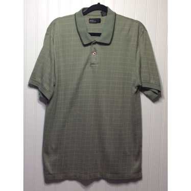 Vintage MARC EDWARDS Mens Large Green Check Polo … - image 1