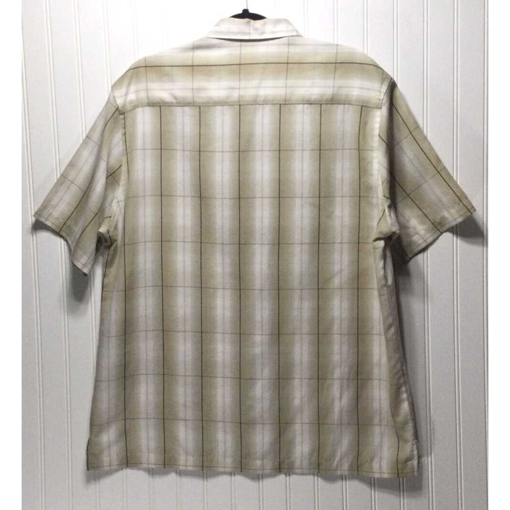 Vintage AXIST Mens Size L Beige Plaid Camp Shirt … - image 2