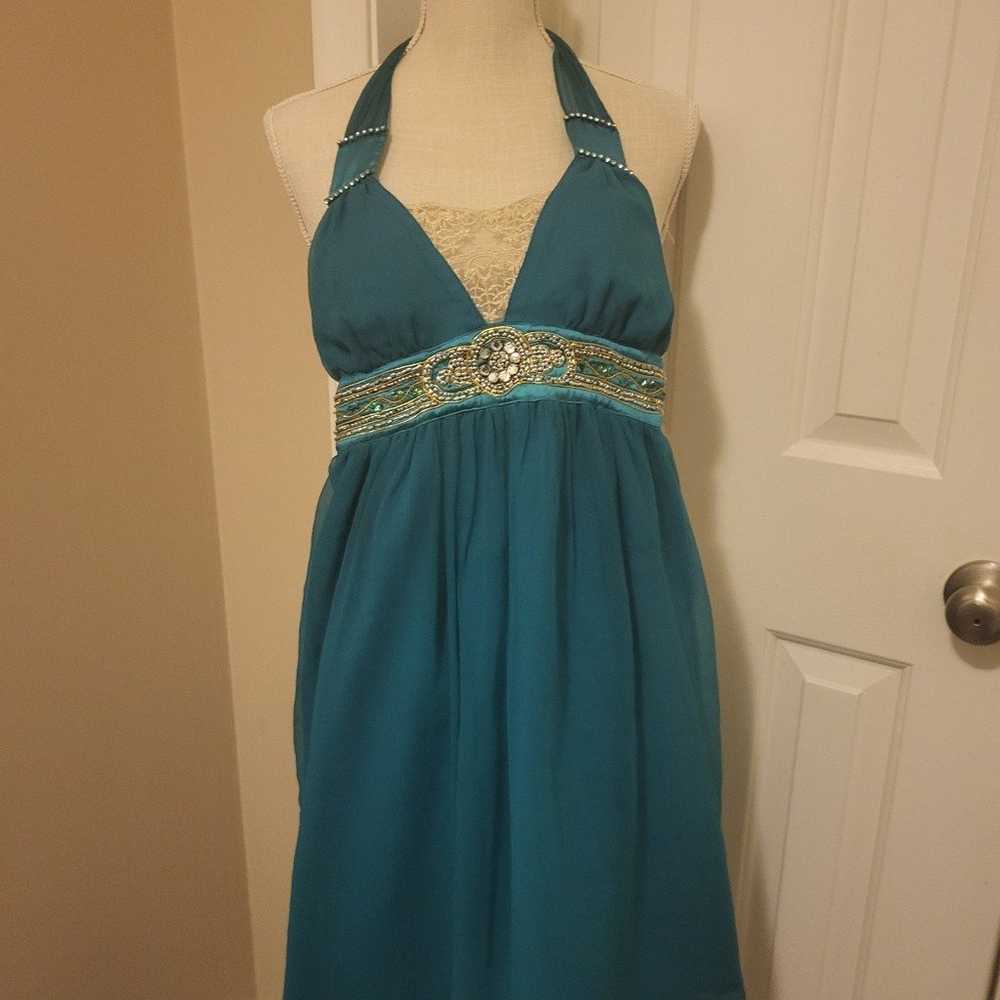 A-Line Halter Top Homecoming Dress - image 1