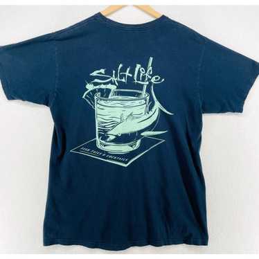 Vintage SALT LIFE Shirt Men M LIVE SALTY FISH TAI… - image 1