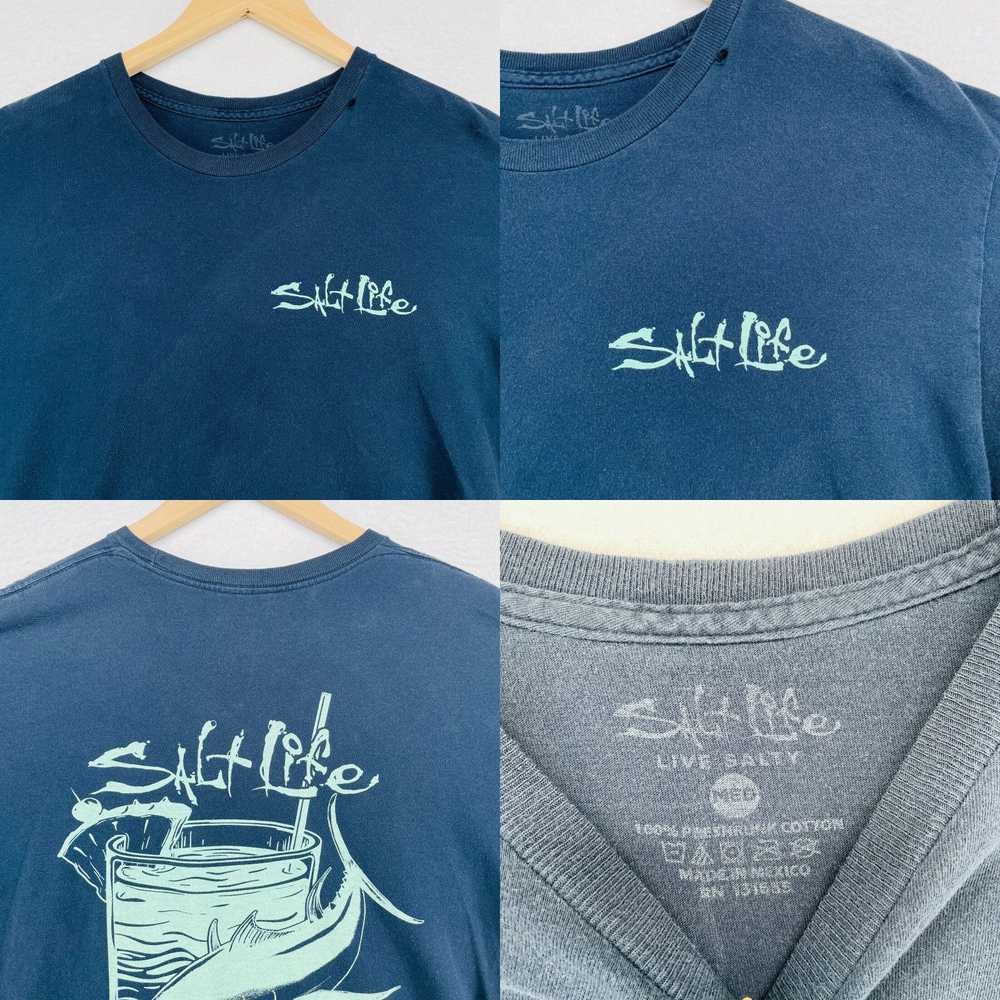 Vintage SALT LIFE Shirt Men M LIVE SALTY FISH TAI… - image 4