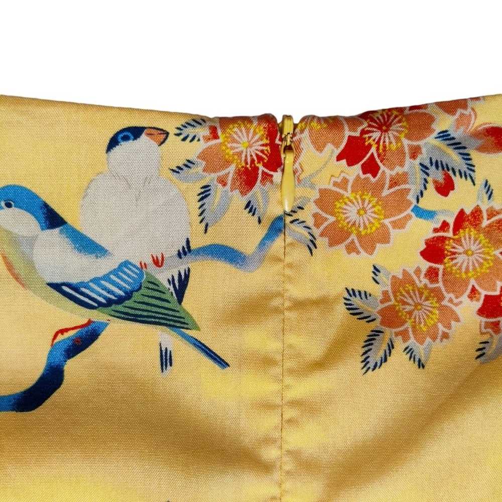 Vintage 100% Silk Live A Little Yellow Spring Bir… - image 7