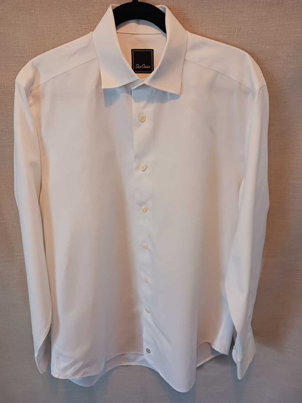 David Donahue Men's 100% Cotton White Long Sleeve… - image 1