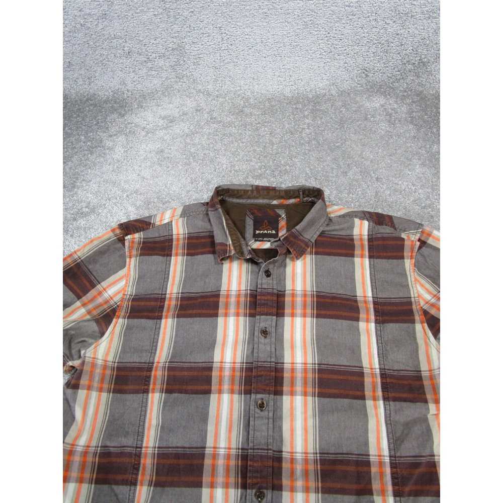 Prana Prana Shirt Mens Xl Brown Plaid Button Up S… - image 2