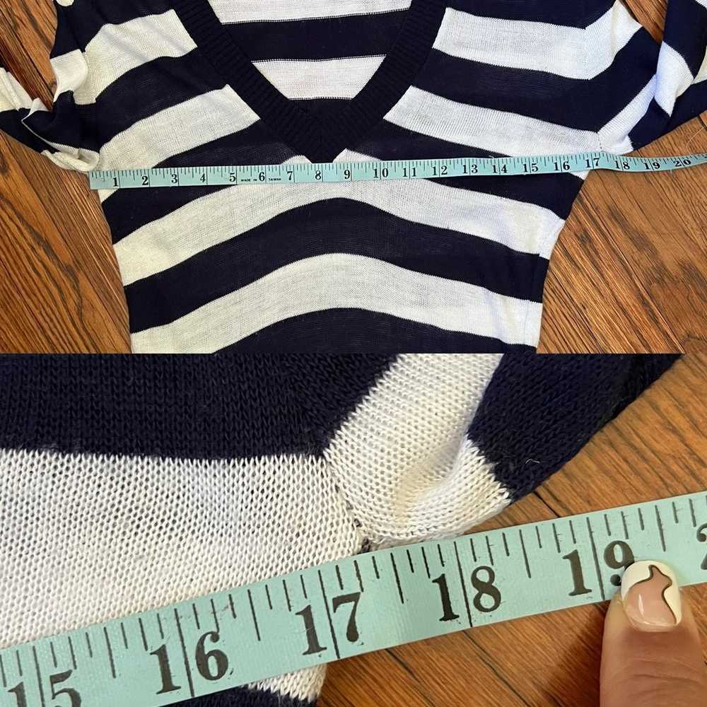 Vintage Deb Sweater Navy Blue and White Striped L… - image 10