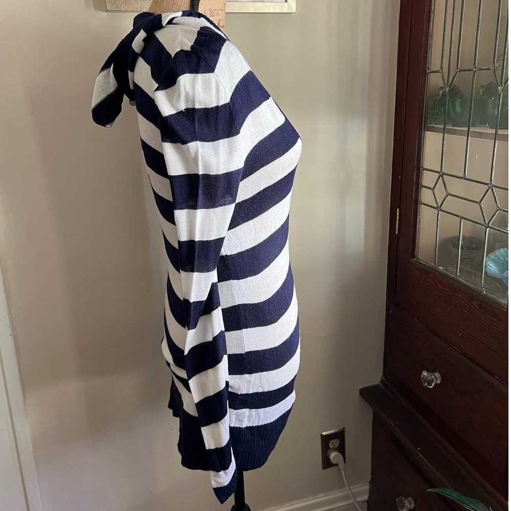 Vintage Deb Sweater Navy Blue and White Striped L… - image 3