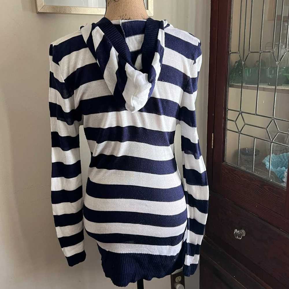 Vintage Deb Sweater Navy Blue and White Striped L… - image 4