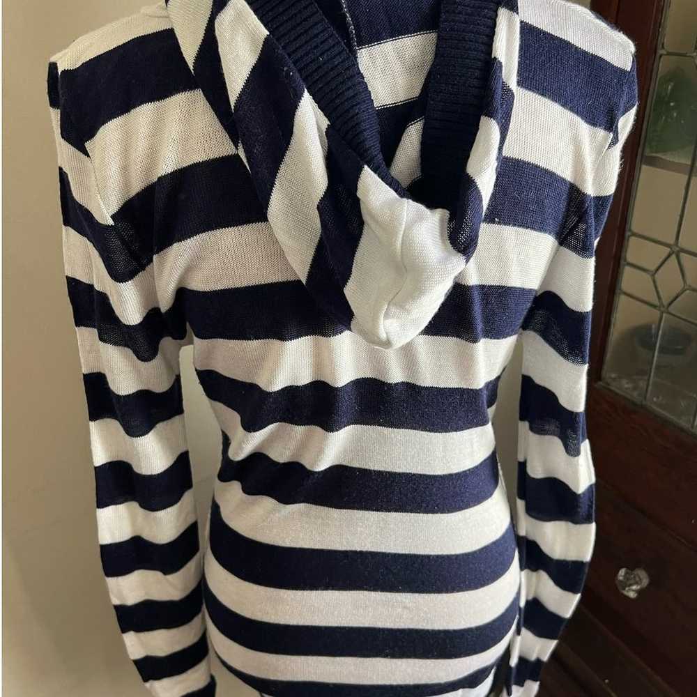 Vintage Deb Sweater Navy Blue and White Striped L… - image 5