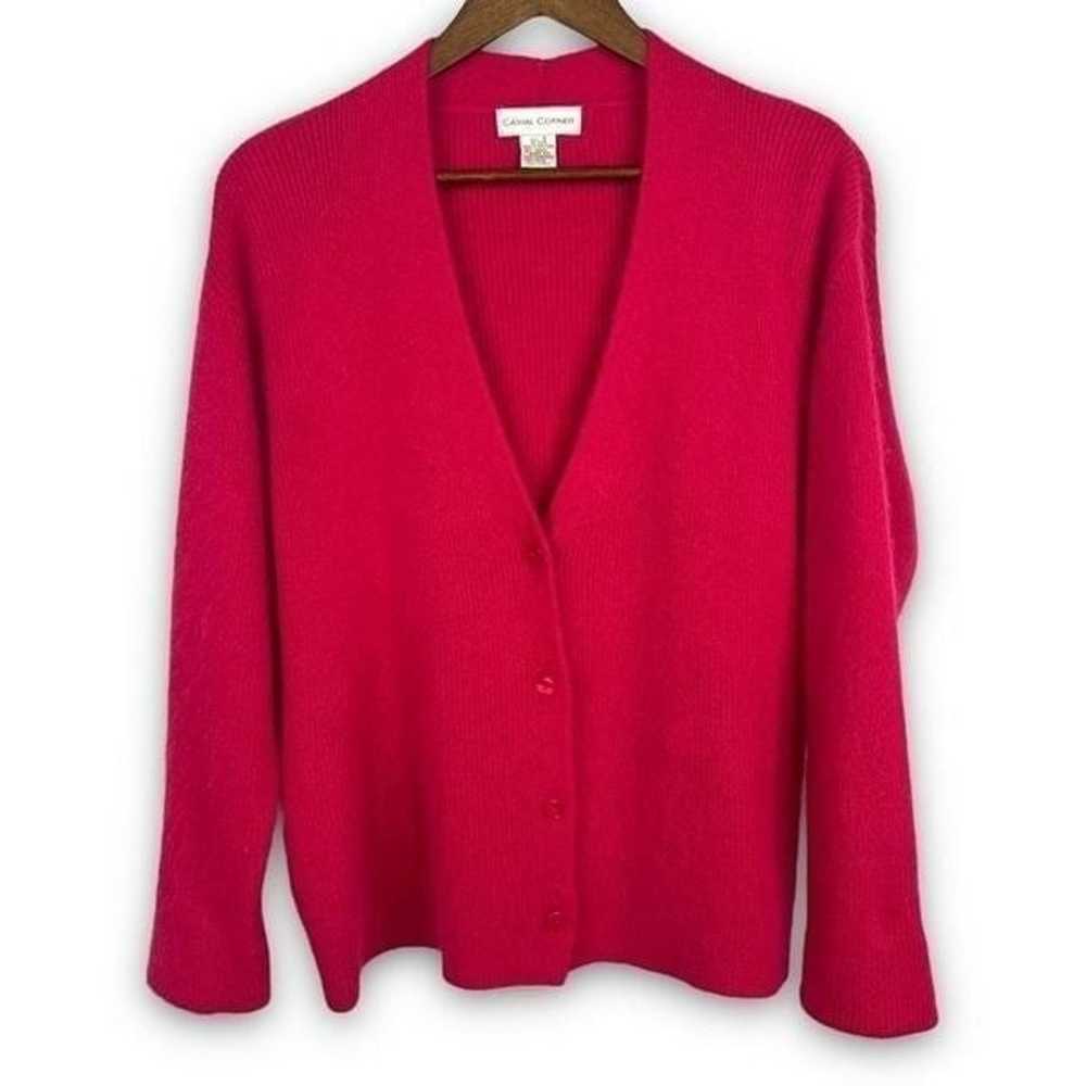 Casual Corner Pink Button Front Lambswool Angora … - image 1