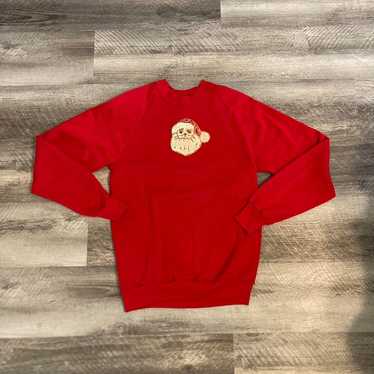 Vintage 80’s Sequined Santa Christmas Crewneck Sw… - image 1