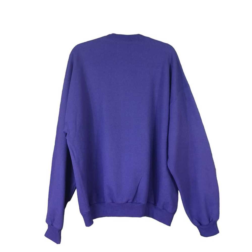 Vintage Kitty Cat Sweatshirt Purple Jerzees Y2k  … - image 3