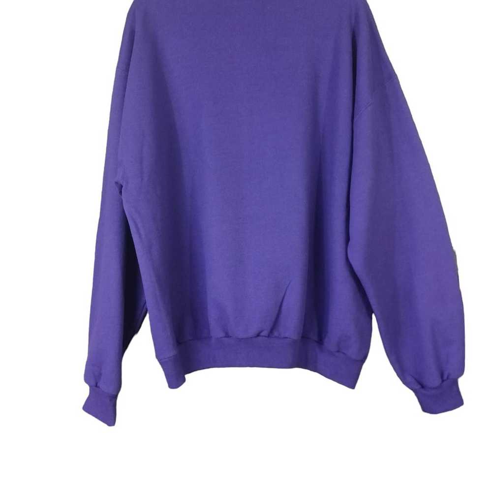 Vintage Kitty Cat Sweatshirt Purple Jerzees Y2k  … - image 7