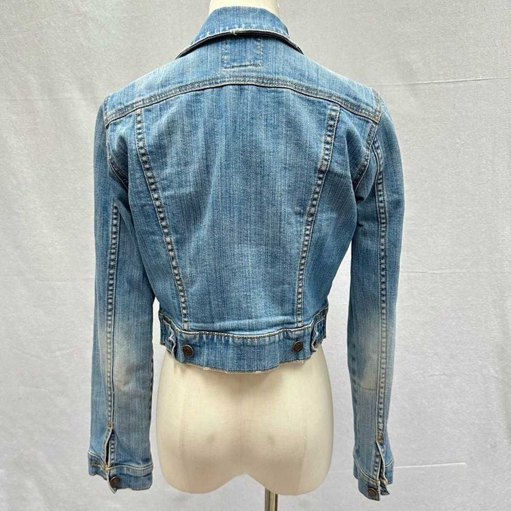 Old Navy Y2k denim cropped stretchy jean jacket l… - image 12