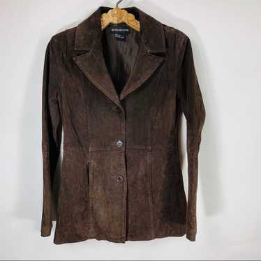 Vintage Dark Brown Suede Jacket Medium - image 1
