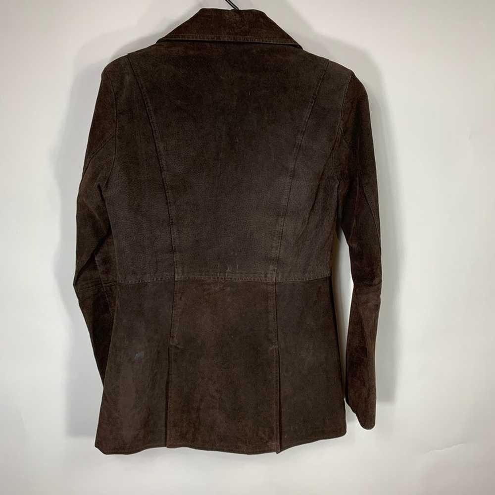 Vintage Dark Brown Suede Jacket Medium - image 2