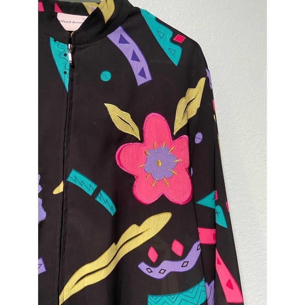 Vintage Women's Alfred Dunner Floral Black Jacket… - image 5