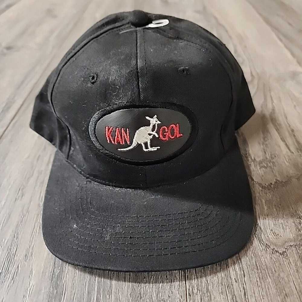 Vintage Kangol Embroidered Snapback Hat Black RARE - image 1