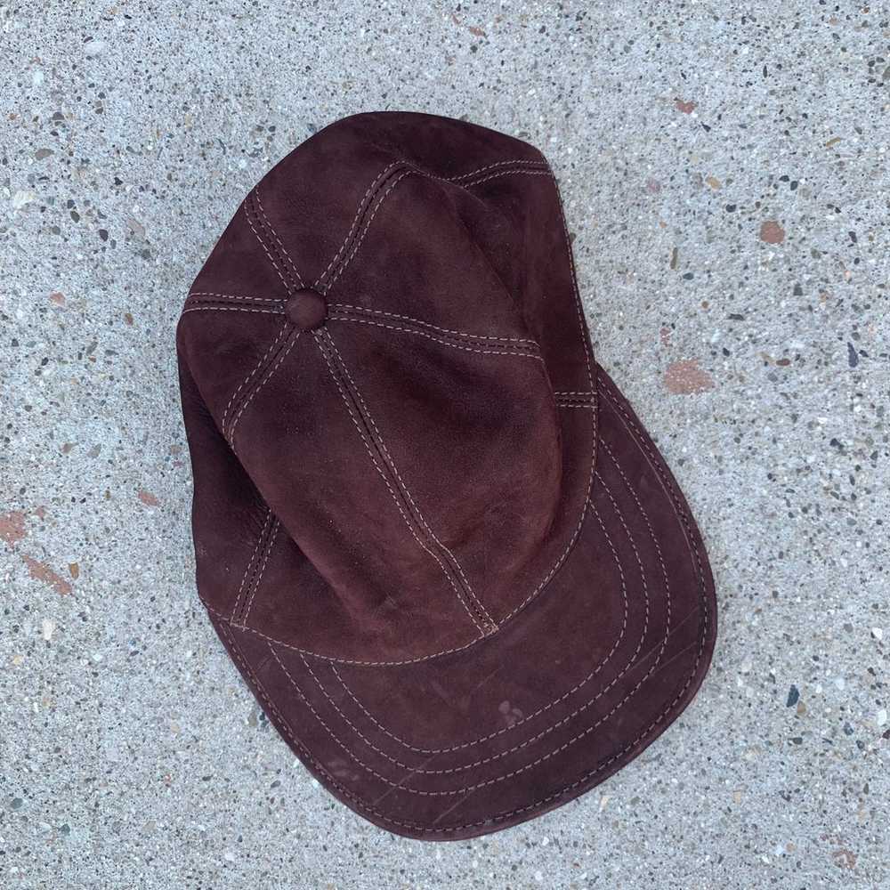 Brown suede baseball cap - image 1