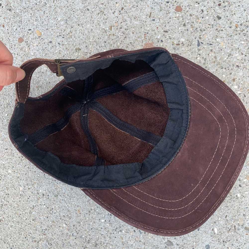 Brown suede baseball cap - image 4