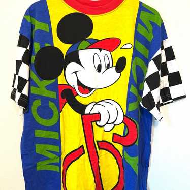 Vintage Adult Mickey Mouse Bicycling Tshirt - image 1