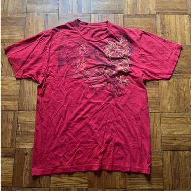 Y2k Affliction Style Dragon Red T-Shirt Size Large - image 1
