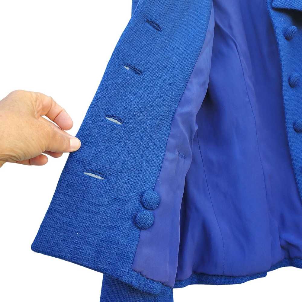 Vintage 1960s Women Skirt Suit Royal Blue Wool 10… - image 8