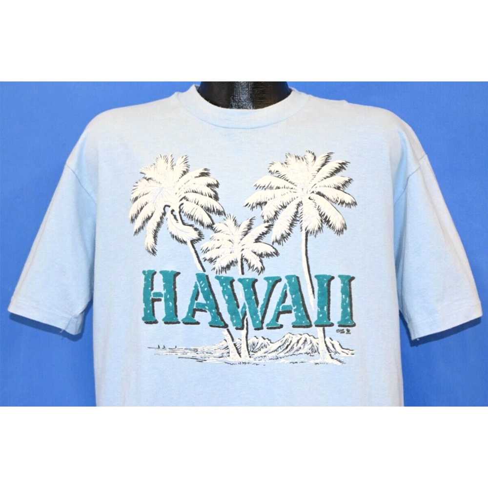 Hanes vtg 90s HAWAII TROPICAL PALM TREE VOLCANO B… - image 1
