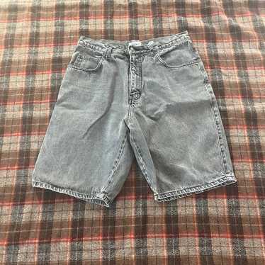 Vintage 90’s faded black denim shorts / Jorts - image 1