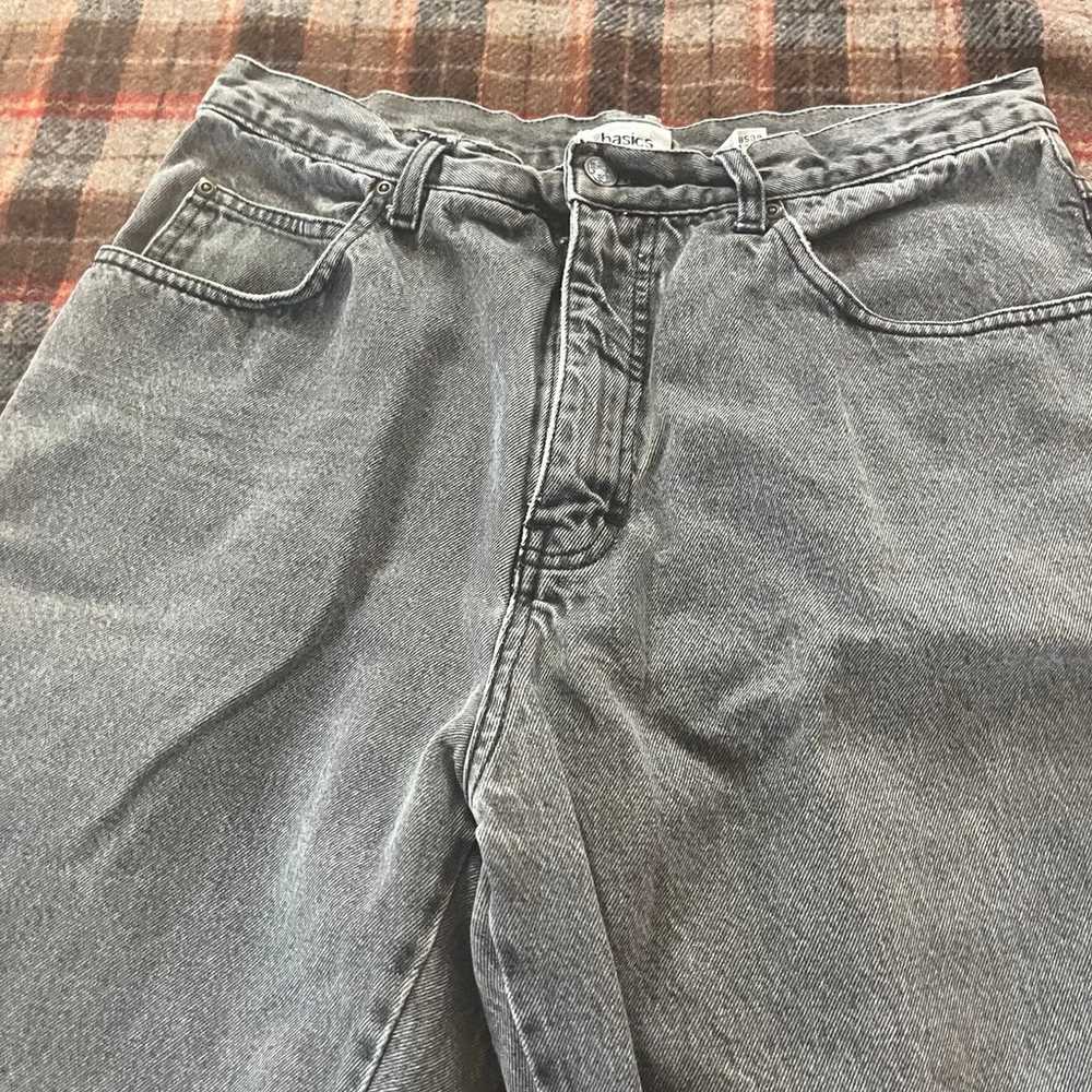 Vintage 90’s faded black denim shorts / Jorts - image 2