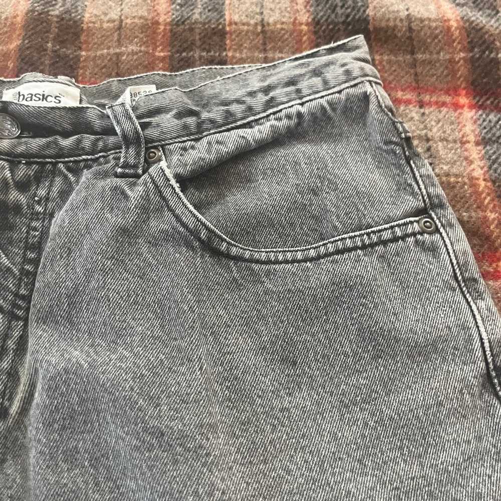 Vintage 90’s faded black denim shorts / Jorts - image 3