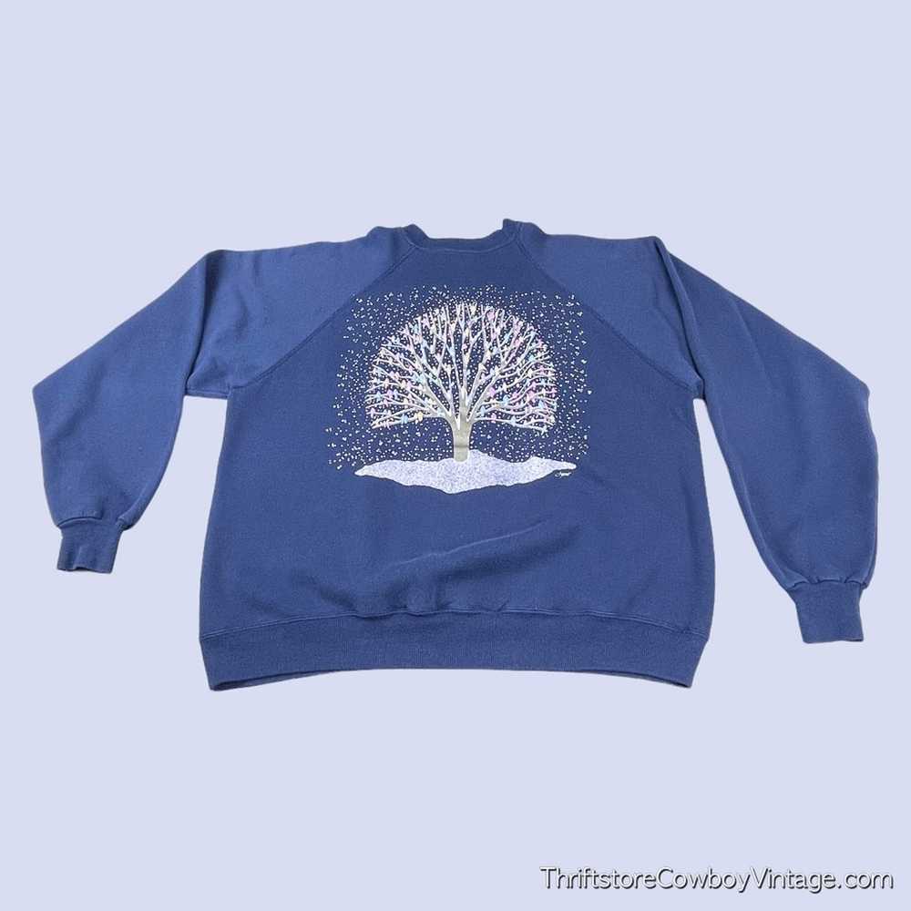 Vintage Winter Sweater Adult EXTRA LARGE XL Blue … - image 1