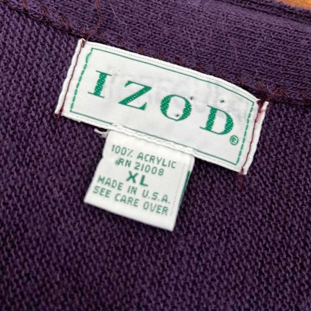 Mens vintage Izod purple v neck grandpa cardigan … - image 2