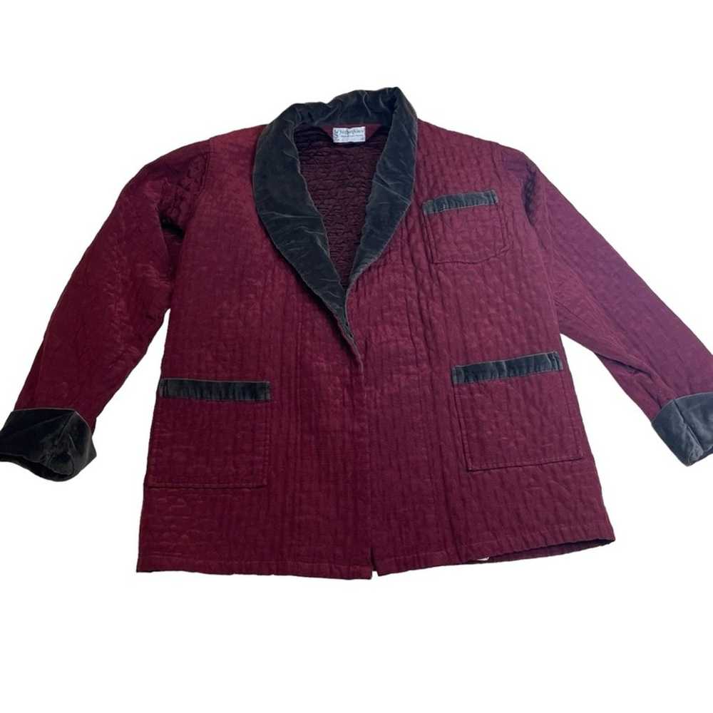 Vintage Yves St. Laurent quiltedsmoking jacket ma… - image 1