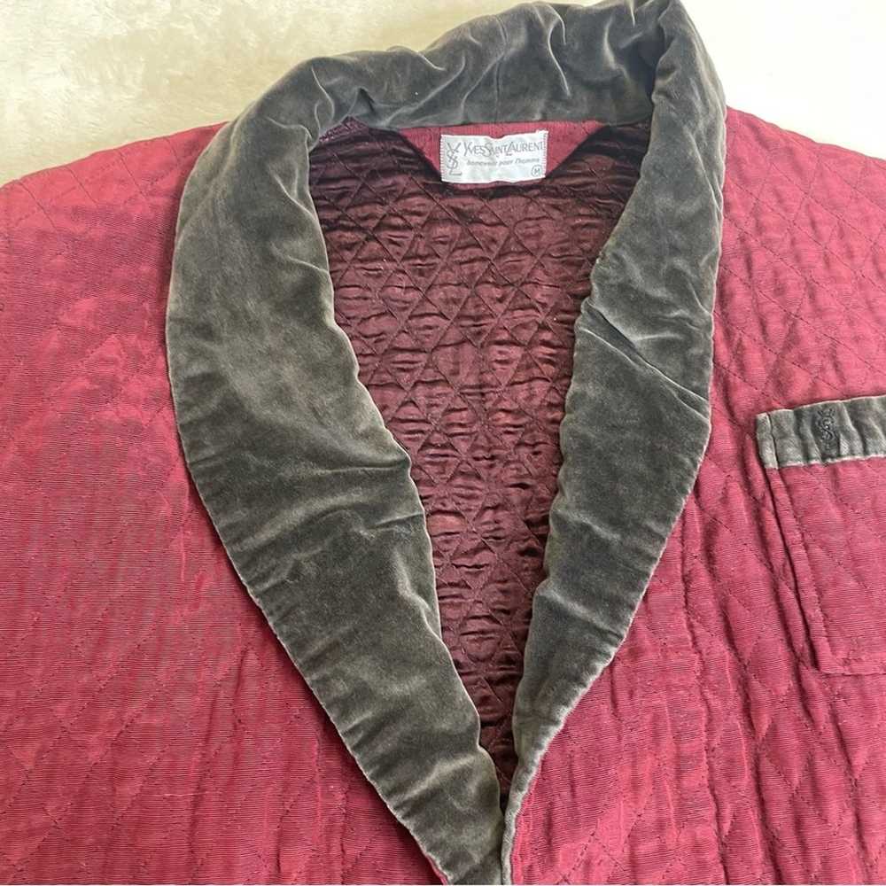 Vintage Yves St. Laurent quiltedsmoking jacket ma… - image 8